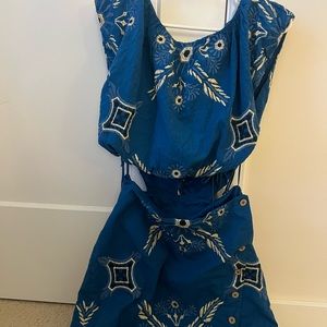 Blue Free People Cutout Dress